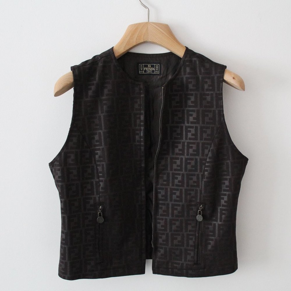 Fendi Vintage Zucca Monogram Vest Size Small